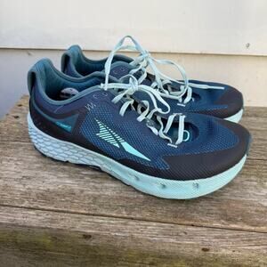 Altra Timp 4 Womens Size 10 Deep Teal Blue Trail Running Shoes AL0A548C302 READ